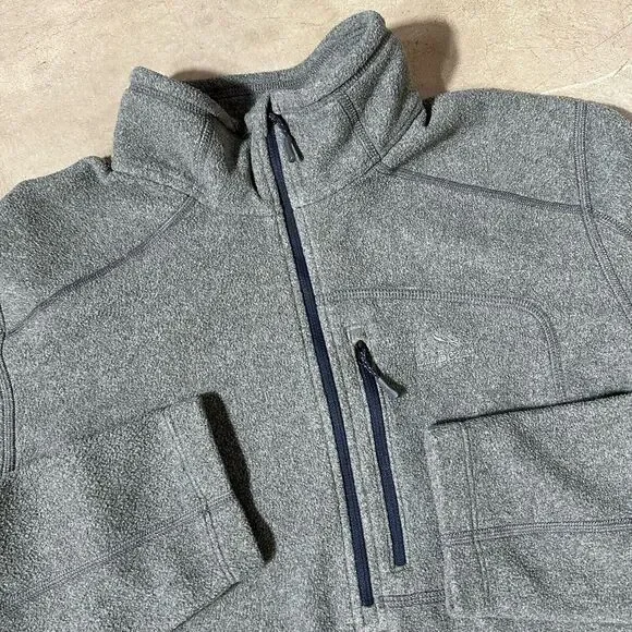 LL Bean Mens Large Regular Slightly Fitted 1/4 Zip Fleece Pullover Gray Jacket - Picture 10 of 10
